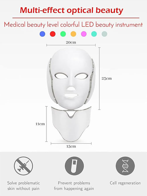 Máscara LED facial vista de perfil